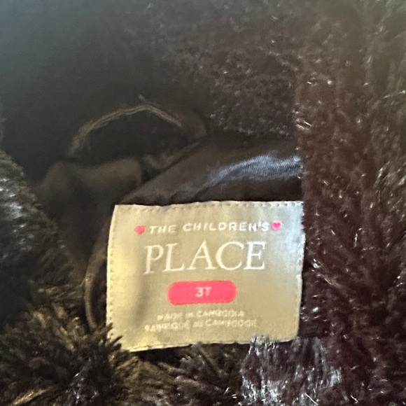 The Children's Place - Black Pea Coat with Faux Fur Collar - Picture 2 of 5